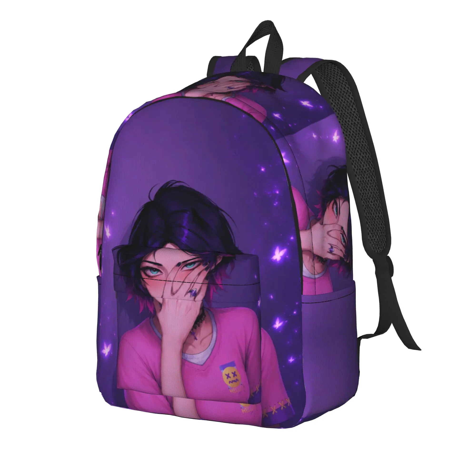 Clove Backpack Boy V-Valorant Pattern Backpacks Polyester Cute High School Bags Camping Colorful Rucksack