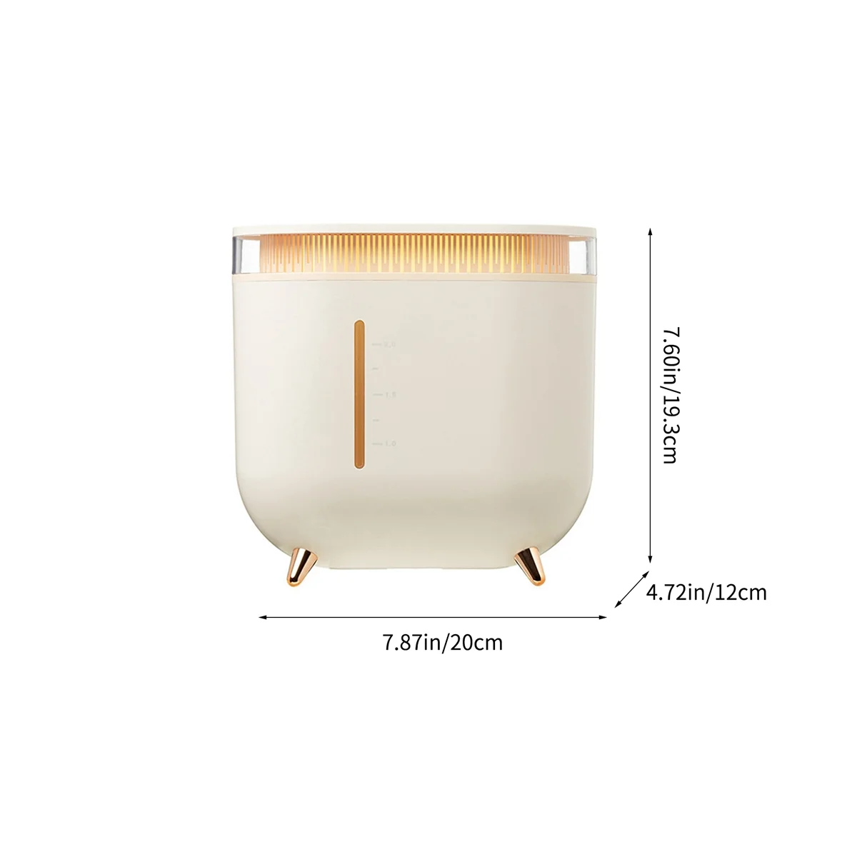 2L High Volume Air Purification Humidifier Aromatherapy Essential Oil Diffuser with Atmosphere Light for Bedroom Yellow