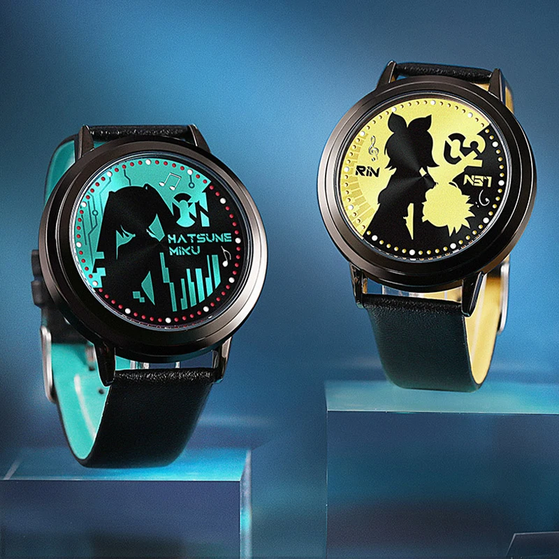 

Genuine Hatsune Miku Anime Peripheral Watch Creative Cute Cartoon Kagamine Lenka Led Electronic Waterproof Watch Gift