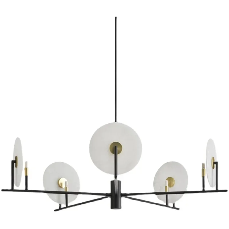 Luxury Marble Chandelier Living Room Main Lamp Nordic Black Minimalist Branch Dining Room Bedroom New Chinese-Style Chandelier