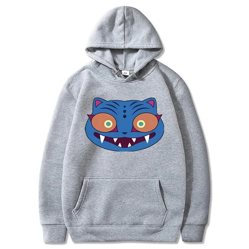 Disfraz de KPop Demon Hunters Derpy Tiger, Sudadera con capucha para Cosplay, jersey de Halloween para chicas jóvenes, Tops de Halloween para niñas KPDH Blue Tiger Huntrix