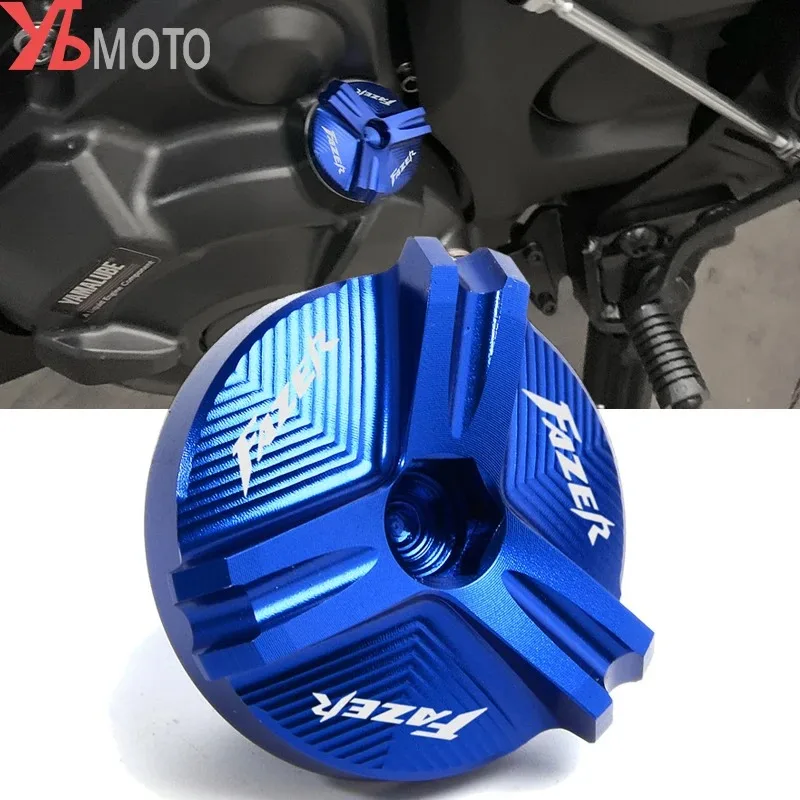 With logo FAZER Auminum Oil Filler Cap Engine Plug Cover For Yamaha FZ1 FAZER FZ6 FZ6R FZ8 FAZER FZ750 FZR1000