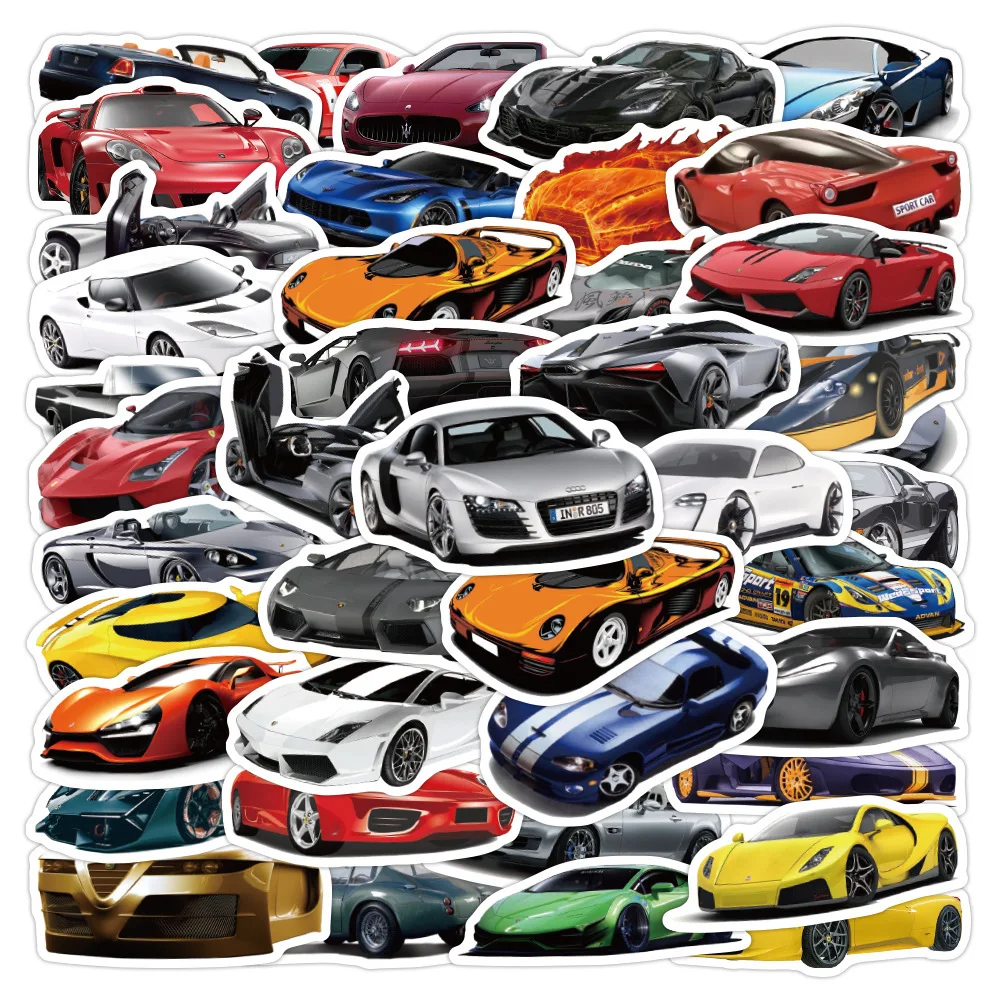 50pcs Funny Creative Cartoon Car Graffiti Sticker Scrapbook Laptop Vehicle Racing Car  Luggage Award Children Decoration Sticker