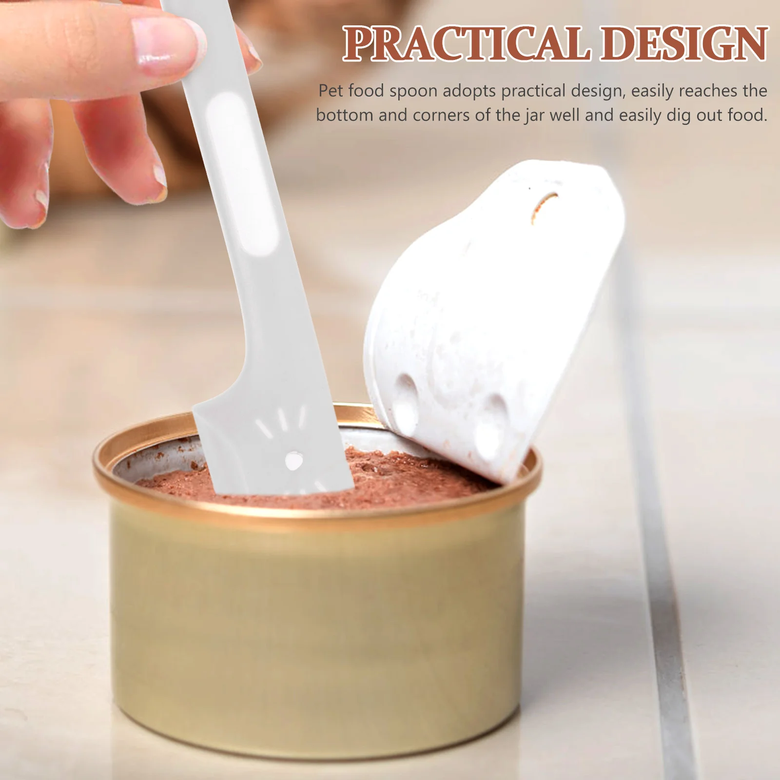 

2Pcs Pet Can Spoon Cat Food Can Opener Design Durable Tpr Material Reusable Food Scraper for Pet Cans