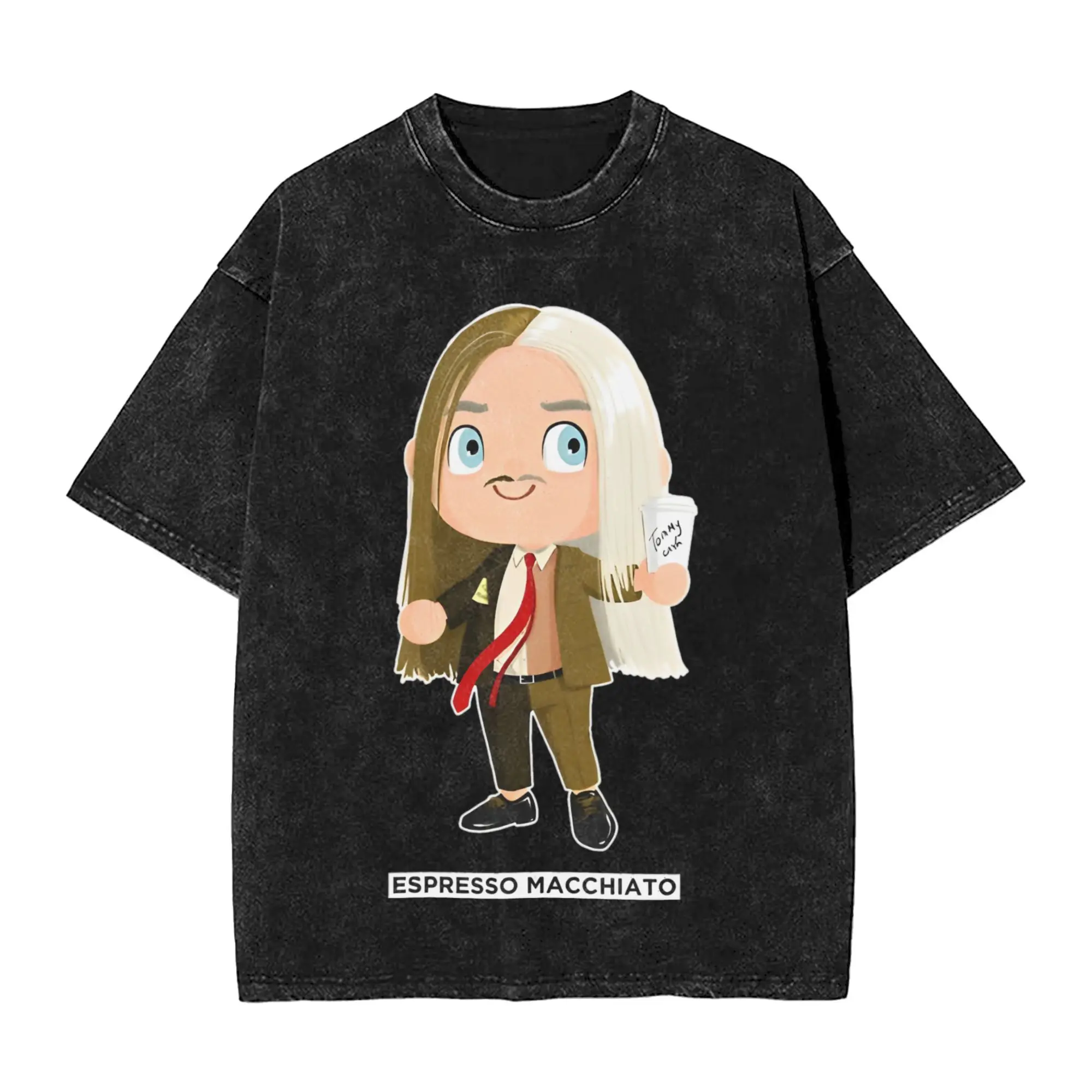 

Espresso Macchiato, Tommy Cash, ESC 2025 Estonia Men's T Shirts Washed Vintage Tee Shirt Cotton Original Clothes