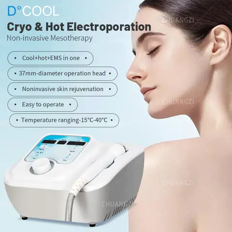 3 in 1 Ems 핫 쿨 릴렉스 페이셜 뷰티 주름 방지 D 쿨 Cryo Cryo 페이셜 머신
