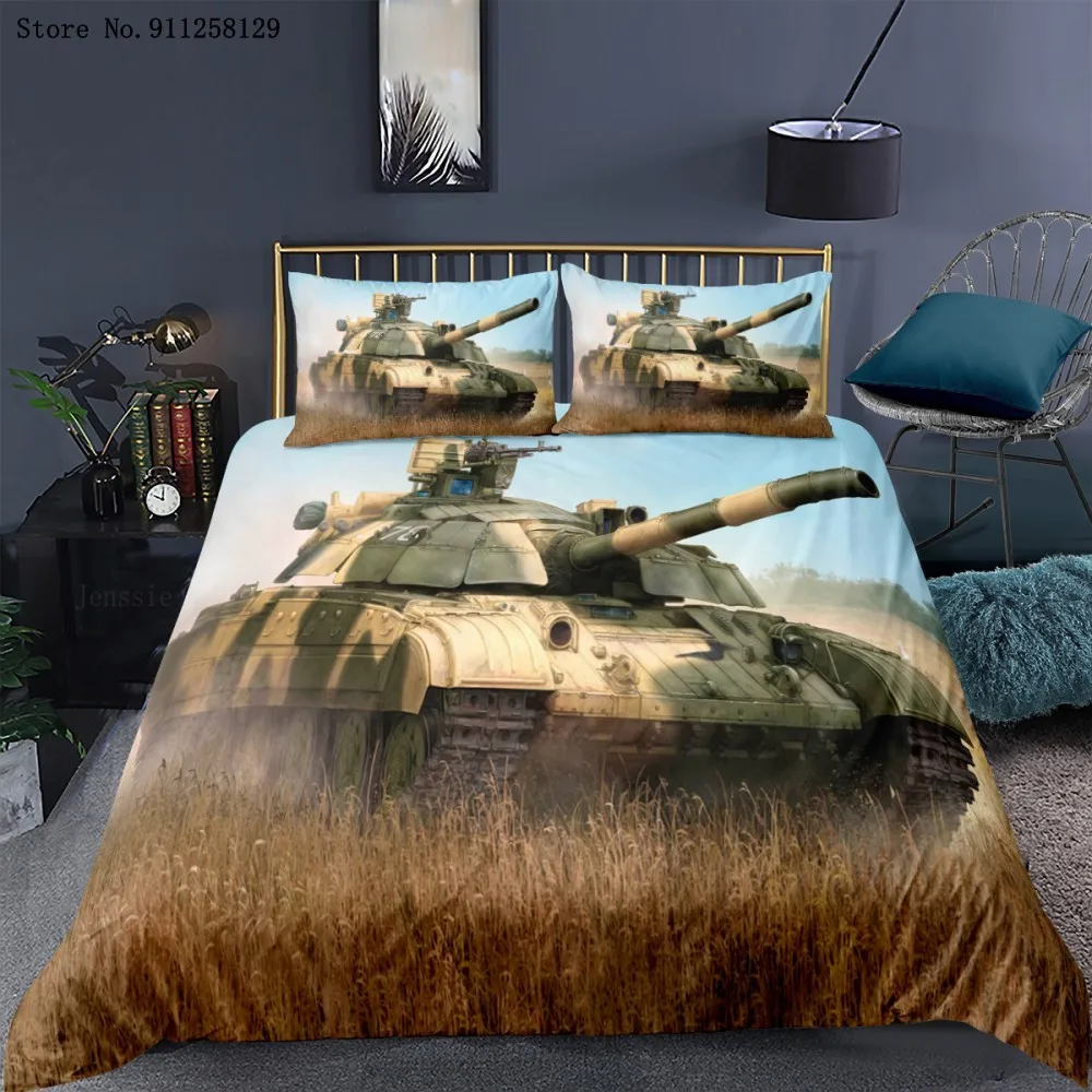 phechion Tank 3D Print Bedding Set Duvet Covers Pillowcases One Piece Comforter Bedding Sets Bedclothes Bed Linen K260