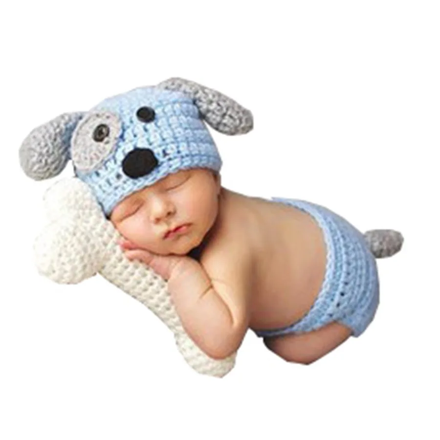 Handmade Crochet Clothes Baby Photography Props Newborn Sweaters 2026 New Cute Cartoon Knitted Set