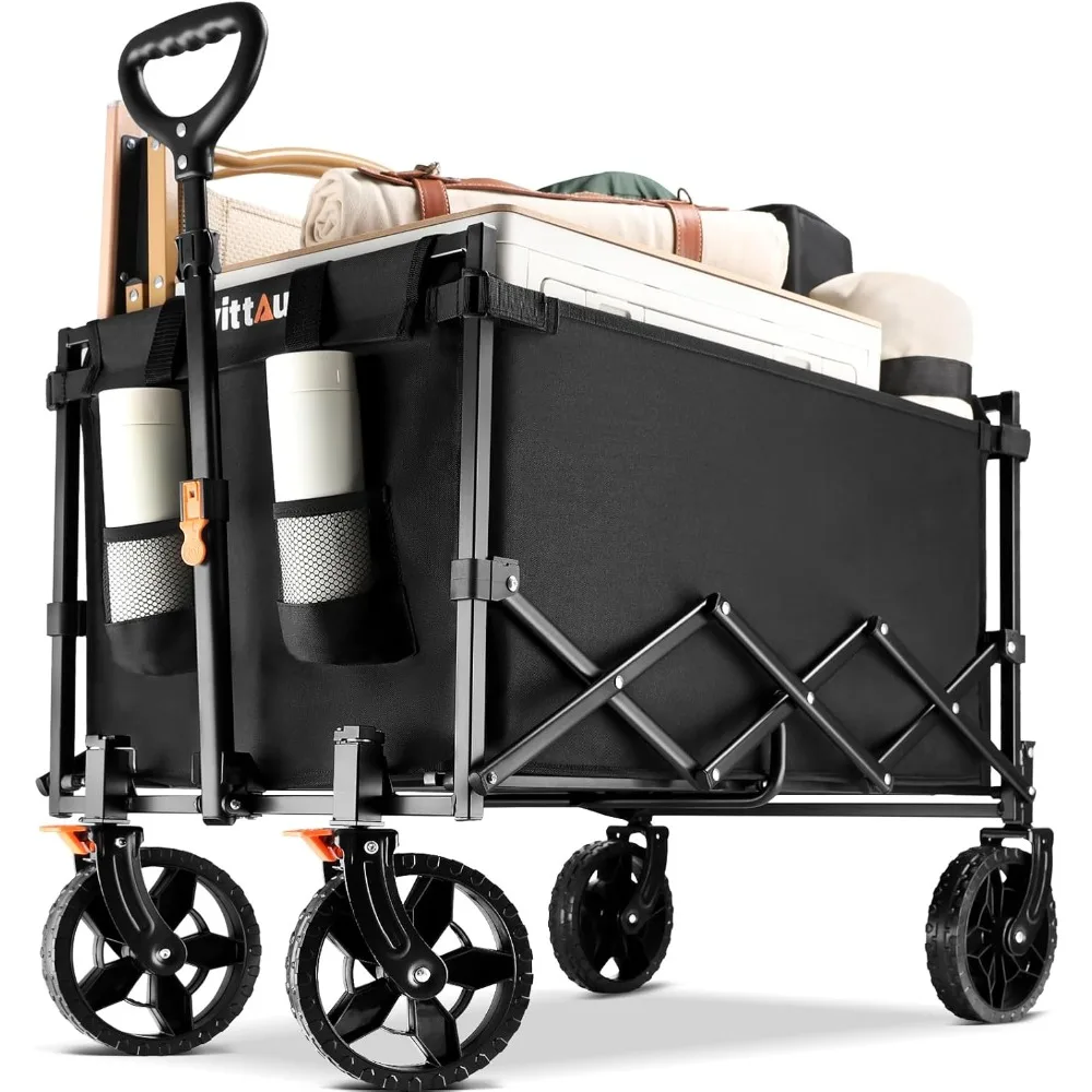 

Ultra-Compact Heavy-Duty Collapsible Wagon, Portable Folding Utility Cart for Camping, Sports, and Shopping