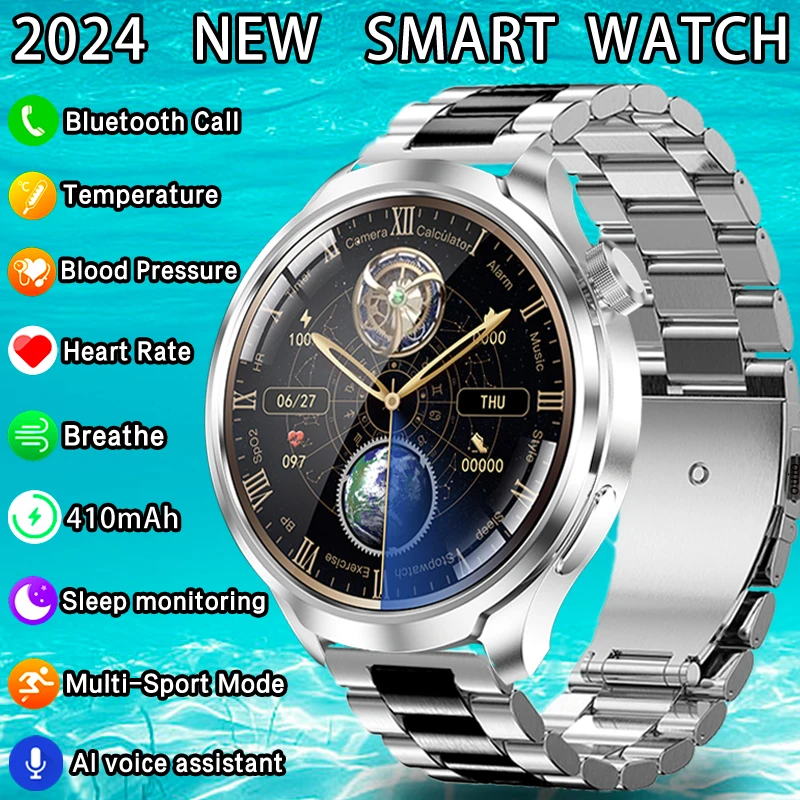 

2024 New Men Sports Smart Watch Sports Mode Track Women Health Detection Blood Pressure Temperature Monitoring Women smartwatch