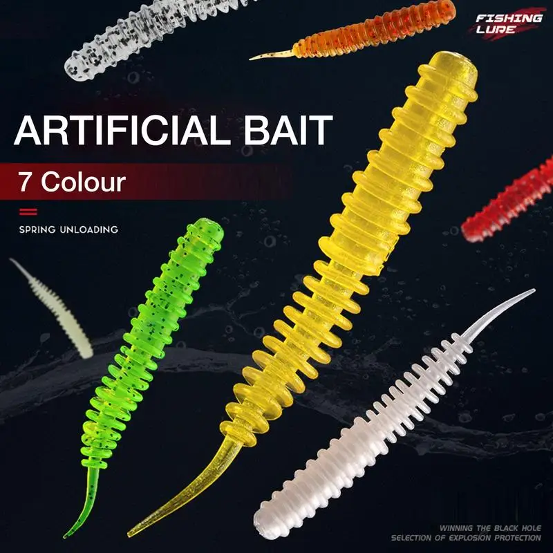 10pcs/set Fishing Lures Baits Lures Stick Worms Fishing Equipment Bass Trout Mock Lure Can Bounce 6cm1.3g Fishing Lures