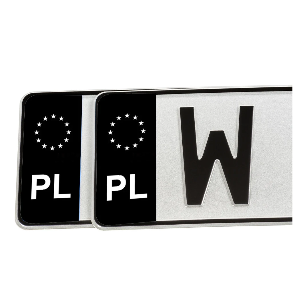 

EU Number Plate Black Sticker B D E F P NL PL DK CZ SK MT UK EU Standard Size Car License Plate Vinyl Sticker Auto Accessories