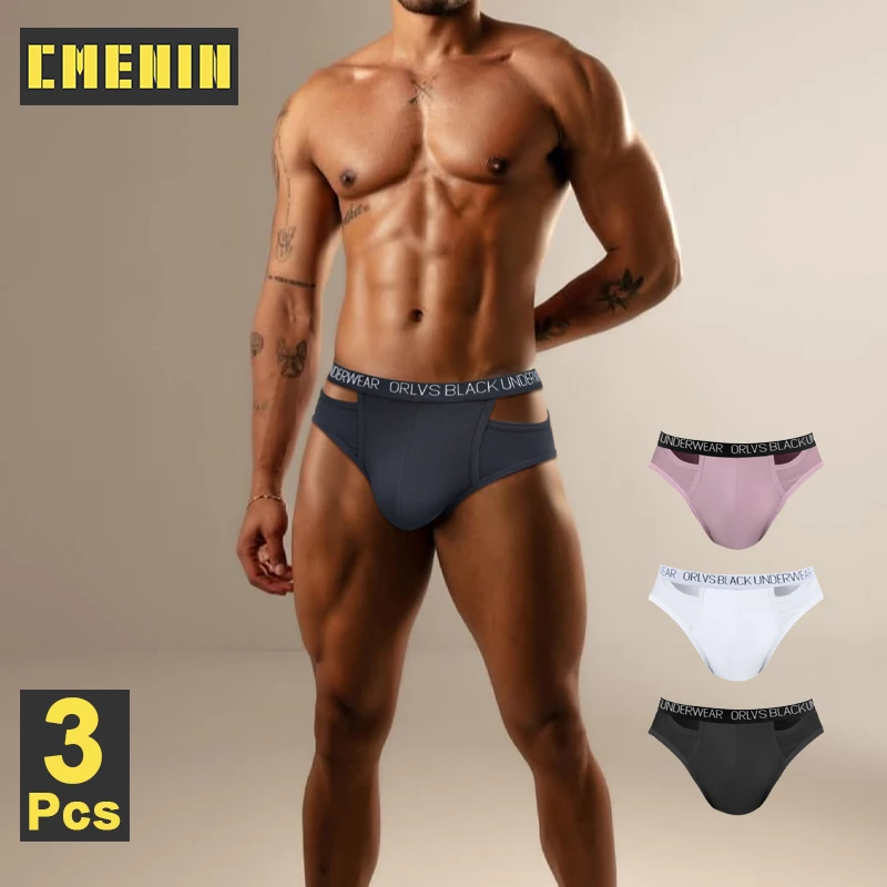 

3Pcs Modal Men Underwear Sexy Hollow Gays Men Bikini Briefs Breathable Mens Sports Briefs Underpants Sissy Man Panties Briefs