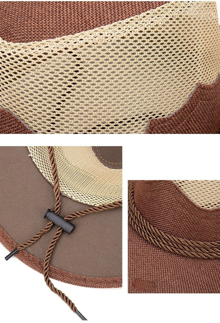 Designer Brand Woven Cowboy Hat for Men and Women Outdoor Beach Sun Cap Protection Jazz Straw Beach Gorras Para Hombres 모자