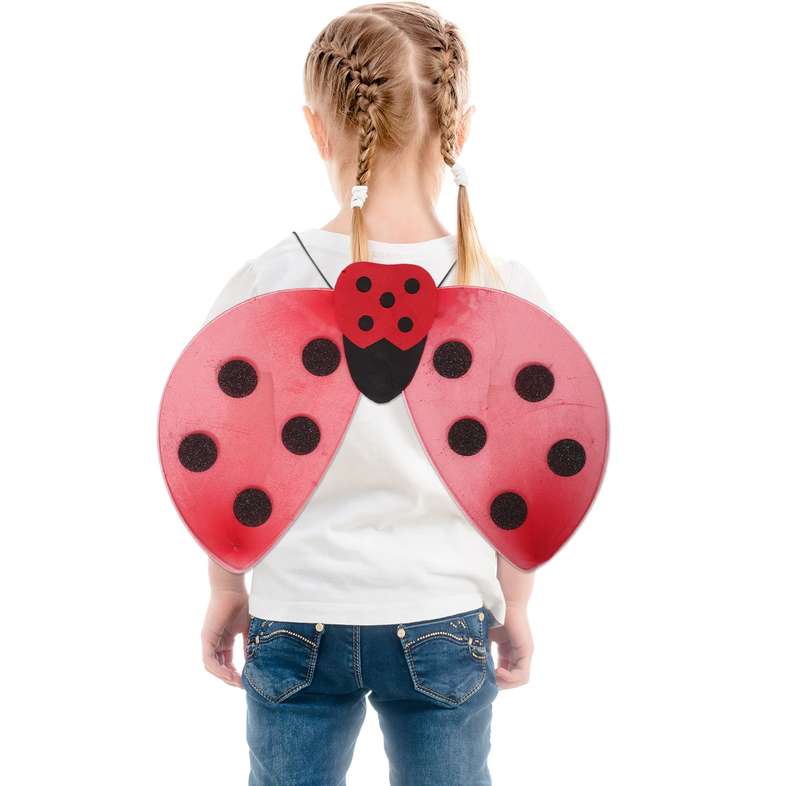 

Ladybug Wings Costume For Girls Kids Performance Wings Lightweight Halloween Masquerade Party Cosplay Accessories -