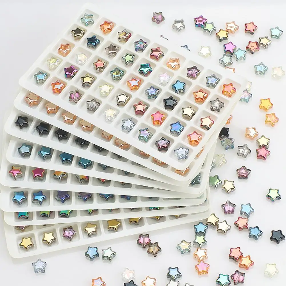 Star-shaped Glass Beads for Jewelry Making Colorful Glass Star Beads Versatile Diy Jewelry Making Crafts for Keychains