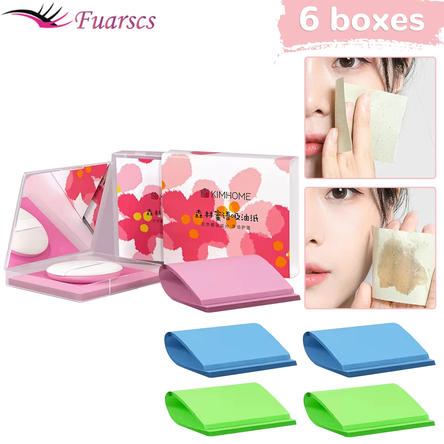 

6 Box Pro-face Blotting Paper Matte Facial Wipes Hyaluronic Acid Green Tea Cherry Blossom Control Oil Absorbent Facial Cleansing