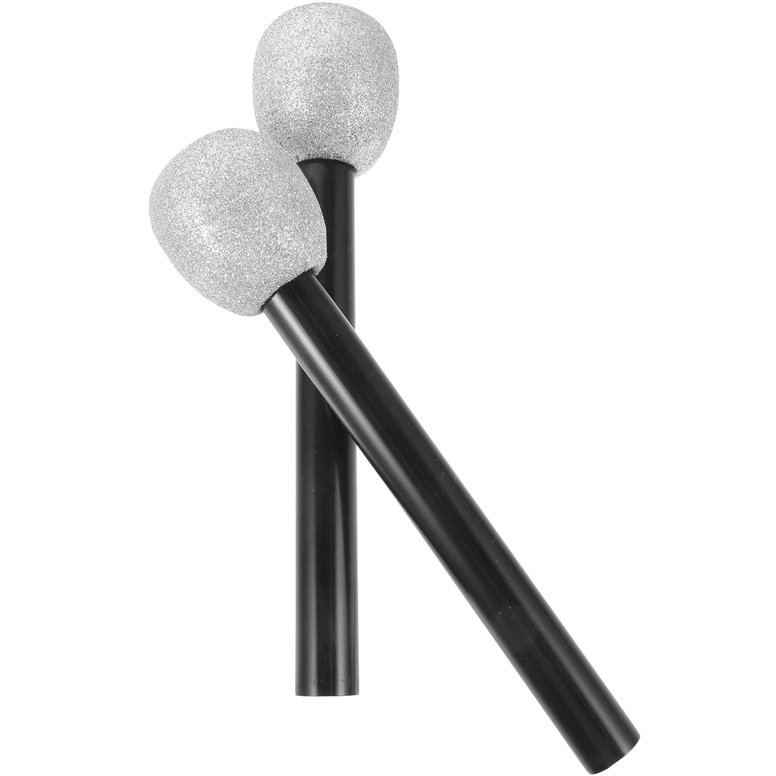 

2 Pcs Microphone Props for Kids Party Toys Lightweight Safe Retro Toddler Pretend Play Musical Instruments