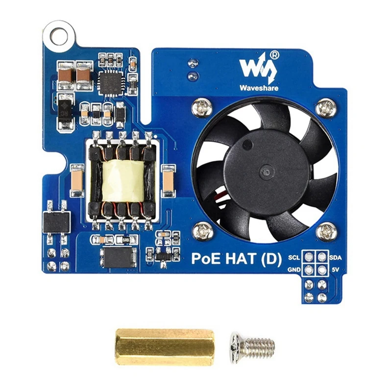 

Waveshare Power Over Ethernet (Poe) HAT For Raspberry Pi 4B/3B+IEEE 802.3Af Cooling Fan Network Expansion Board