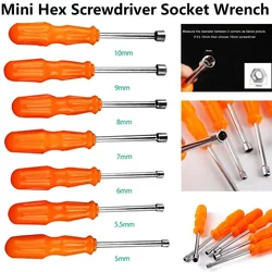 1Pc Mini Hex Bit Screwdriver Socket Wrench Nut Shank Drill Adapter Tools 5-10mm Nut Key Nutdriver Hand Tool Screwdriver Wrench