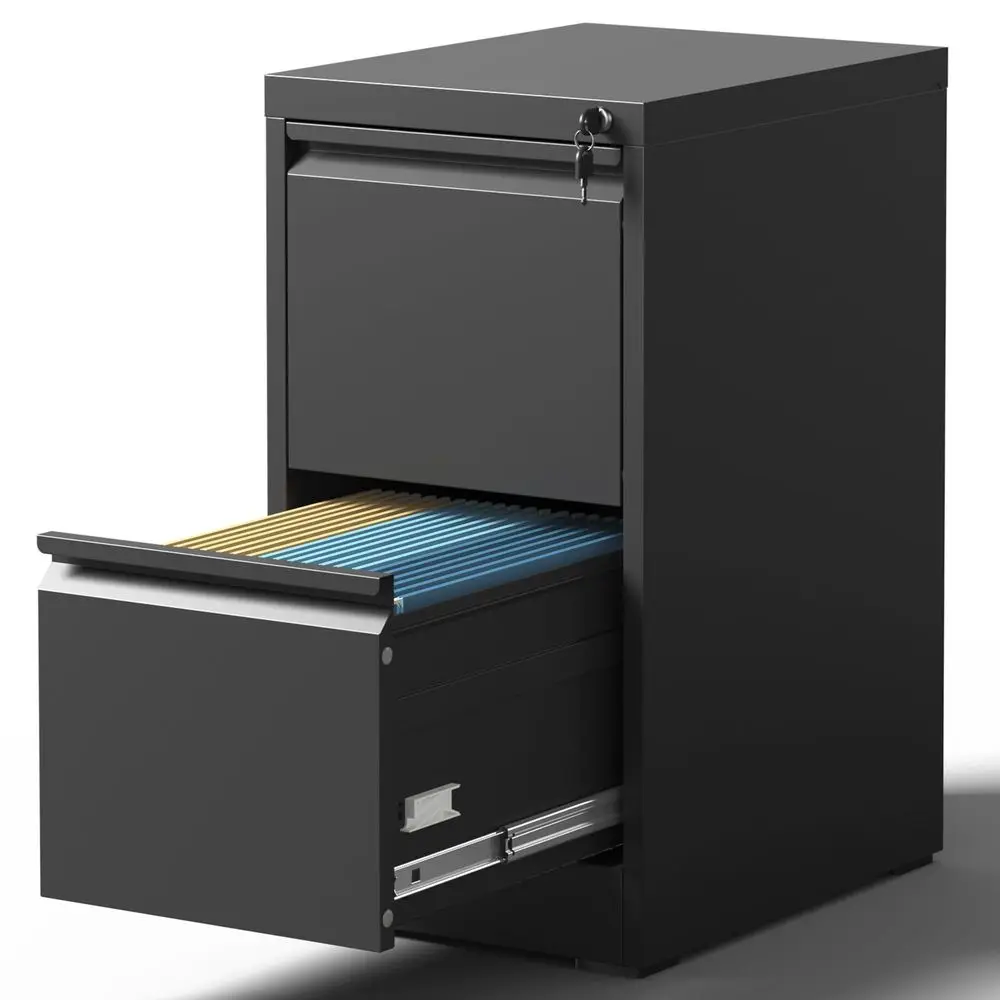 

de 2 cajones con cerradura, archivadores verticales de acero para oficina en casa, pequeo gabinete de almacenamiento de metal p