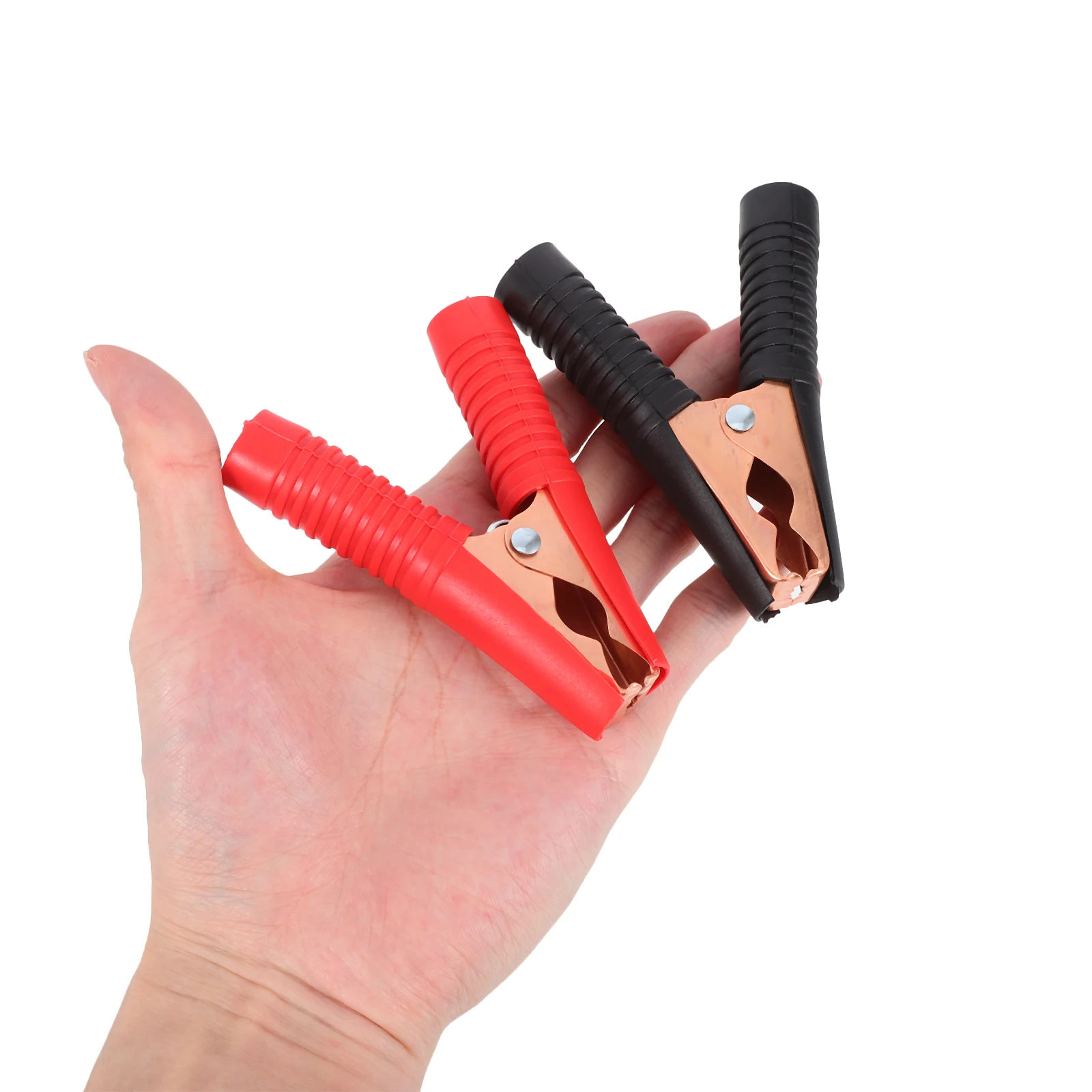 

2pcs Charging Crocodile Clips Copper Plated Anti Rust Cable Clamp Car Storage Terminals Power Socket Adapter Ignition