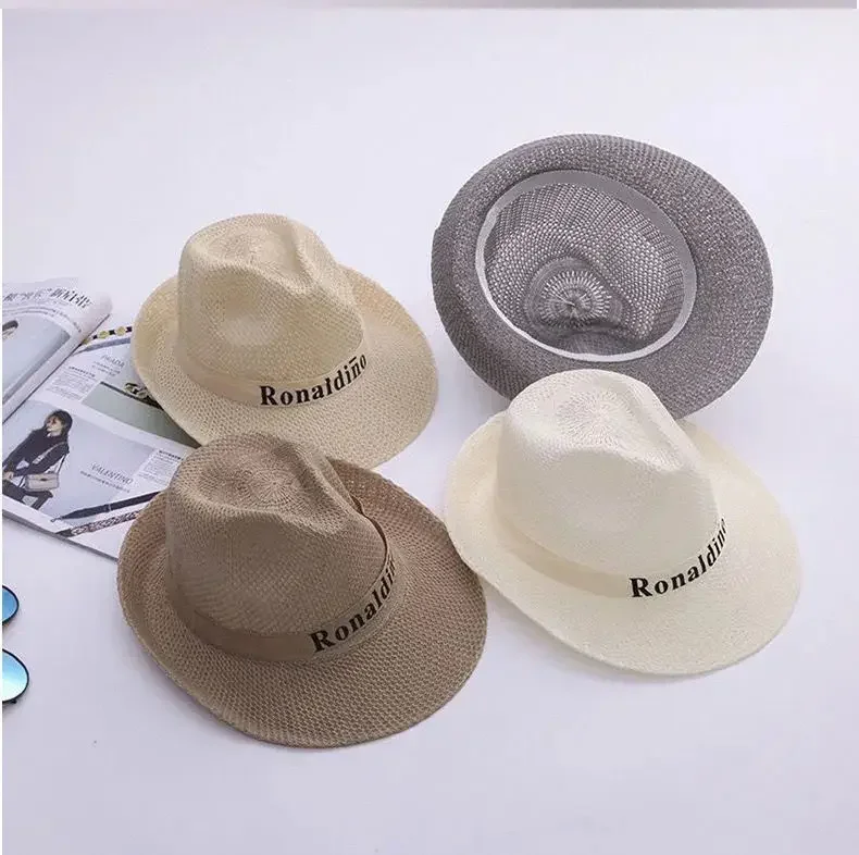 

Summer Beach Straw Hat - Vintage Fedora Wide Brim Hat for Men Women, Outdoor shield Cowboy Hat for Middle-Aged & Elderly