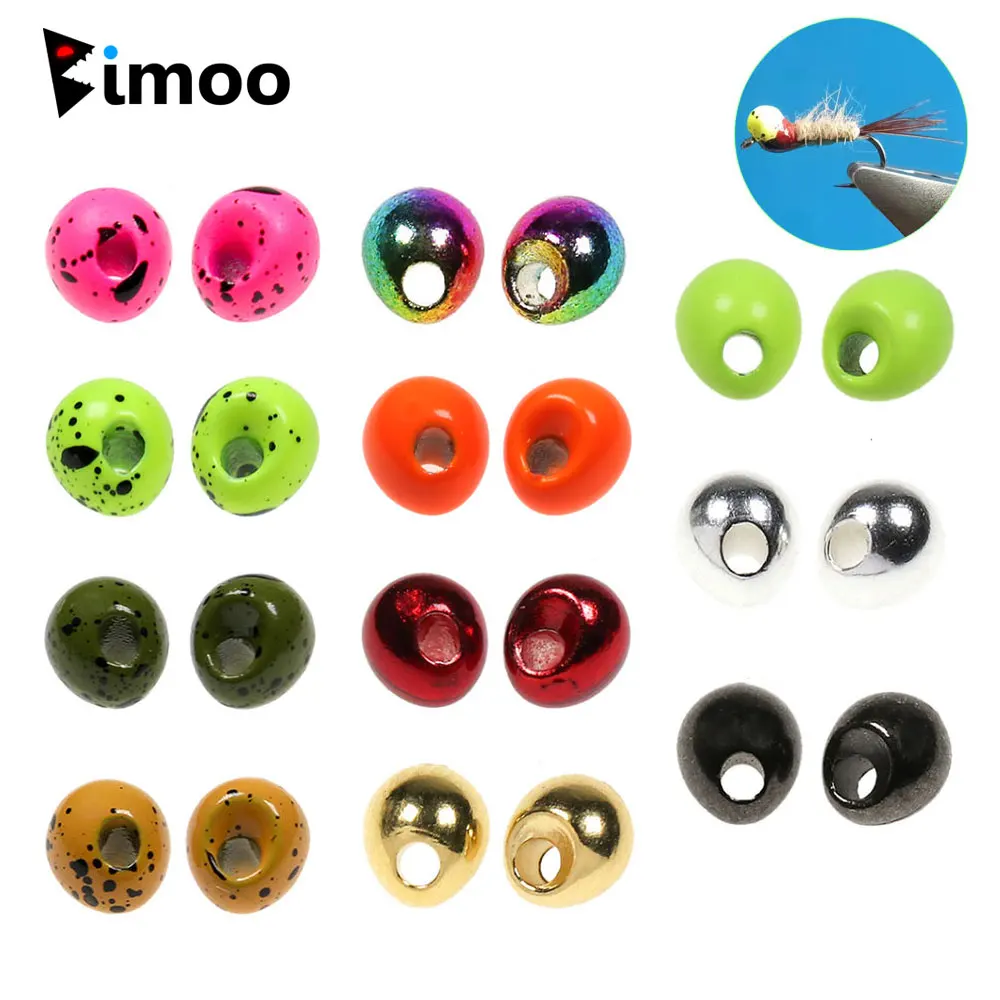 Bimoo 40pcs 2.3~3.8mm Fast Sink Offset Tungsten Beads Drop Shape Jig Off Beads Fly Tying Material For Wet Jig Nymph Shrimps Scud