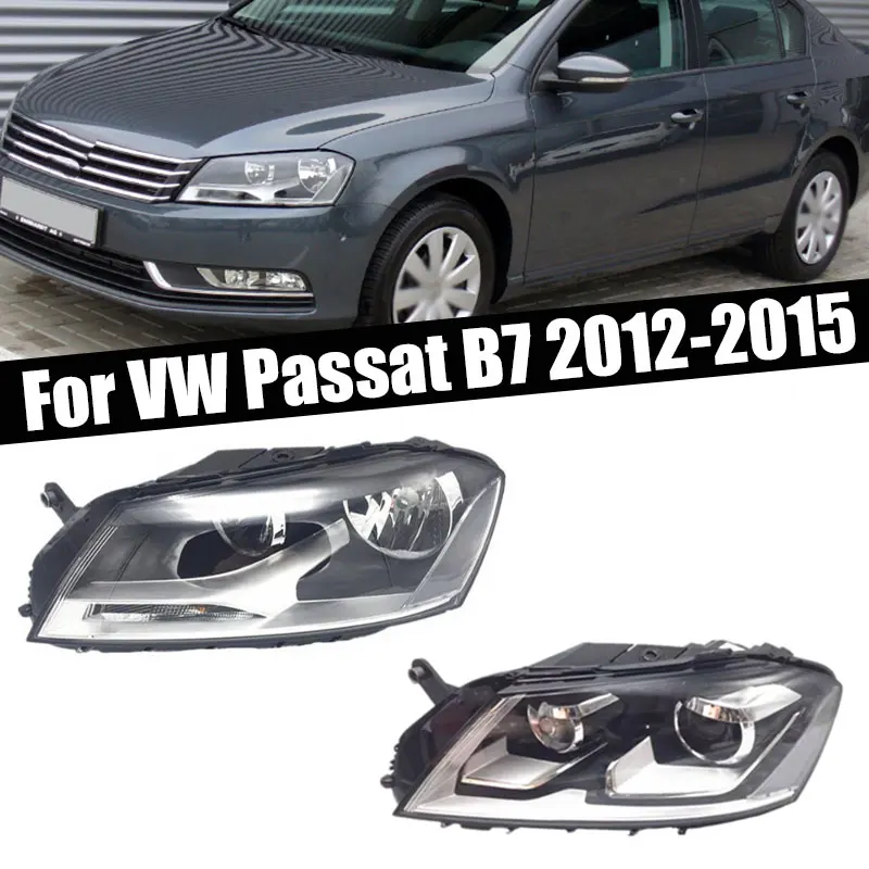 Para vw passat b7 2012 2013 2014 2015 amortecedor dianteiro do carro halogênio farol auto xenon farol luz de condução conjunto da lâmpada sinal