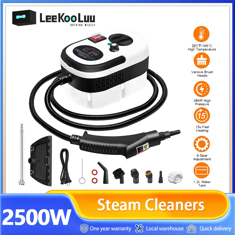 Nettoyeur à vapeur à main 2500W, désinfection à haute température, climatisation, hotte de cuisine, nettoyeur à vapeur pour voiture et ménage