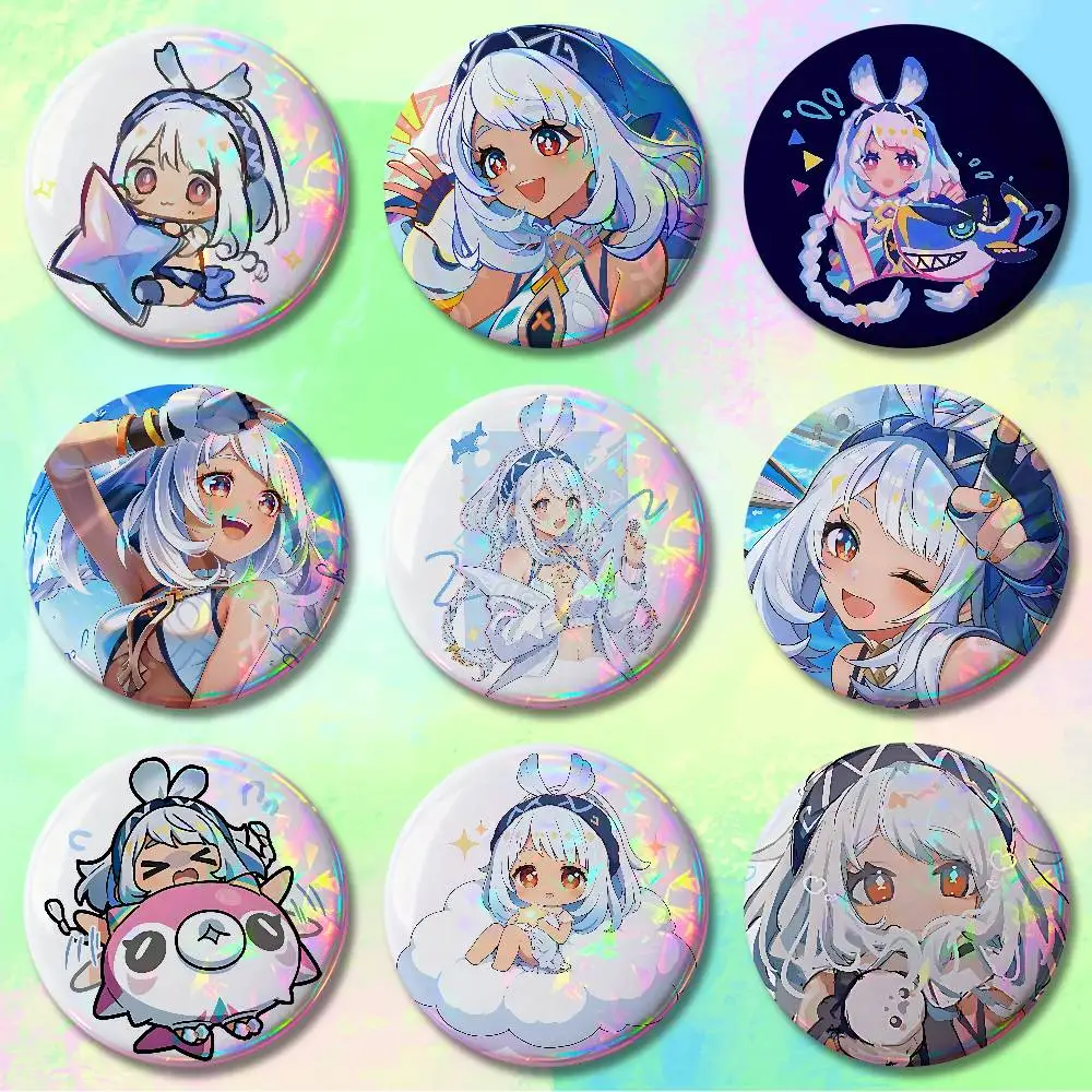 

G-Genshin Impact Mualani Pins 58mm Cute Cartoon Badge Handmade Brooches for Backpack Accessories
