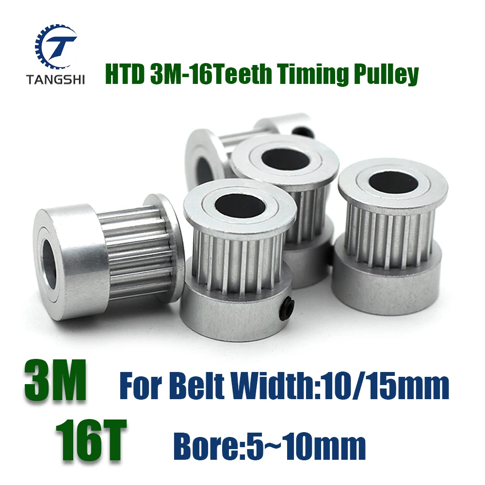 

HTD 3M 16 Teeth K-Type Timing Pulley Bore 4/5/6/6.35/8/10mm Belt Width10/15mm HTD 3M 16 Teeth Synchronous Wheel Belt Pulley