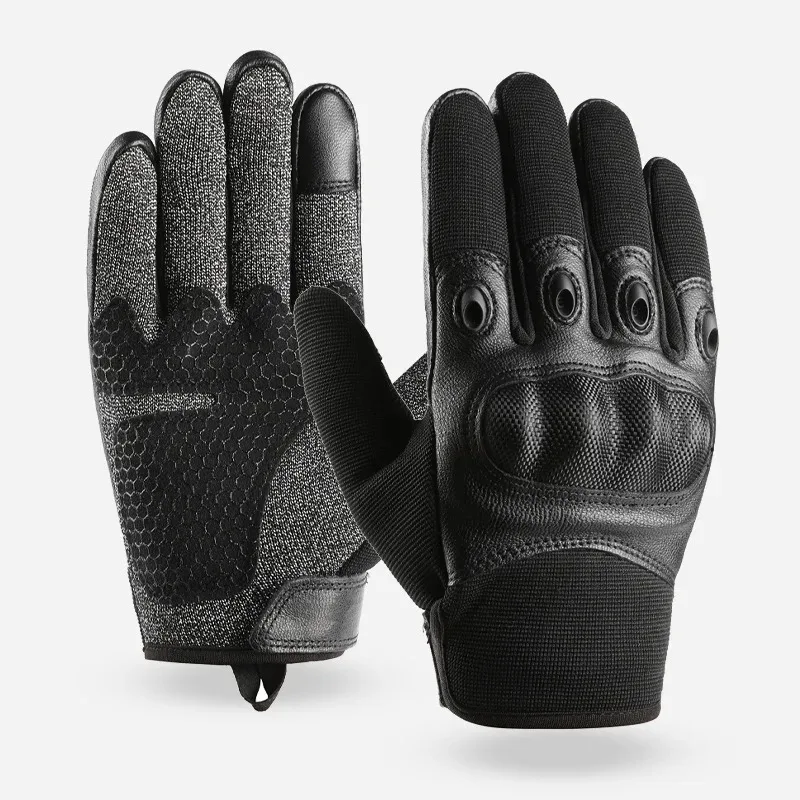 Grade 5 Cut-proof Carbon  Full Finger Motorcycle Riding Fiber Glove Shell Non-slip Touch Screen Outdoor Mountaineering