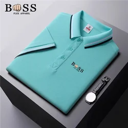 Men's Casual Short-Sleeved Top Summer Polo Shirt Office Fashion Stand Collar T-Shirt New Men's Breathable T Shirt Men's Clothing