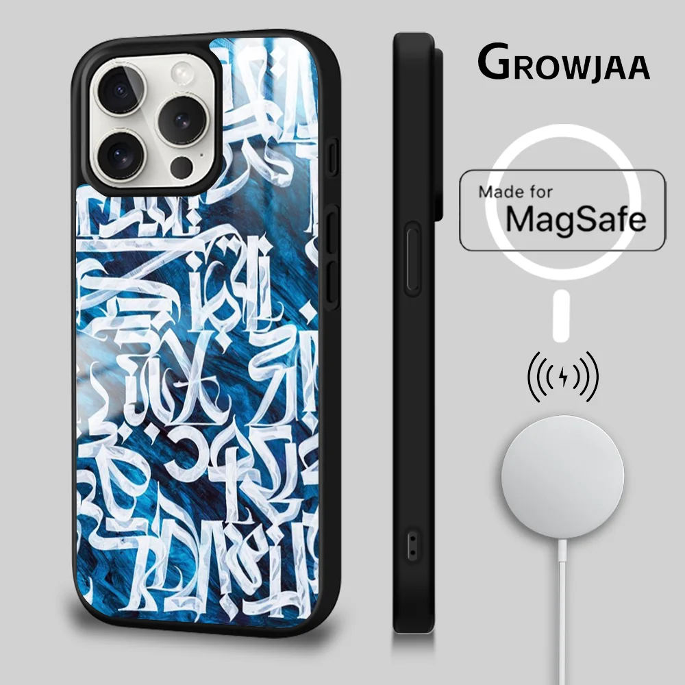 Pokras Lampas Art Graffiti Phone Case For iPhone 16 15 14 13 12 11 Pro Max Plus Mini New Magsafe Mirror Wireless Magnetic Cover