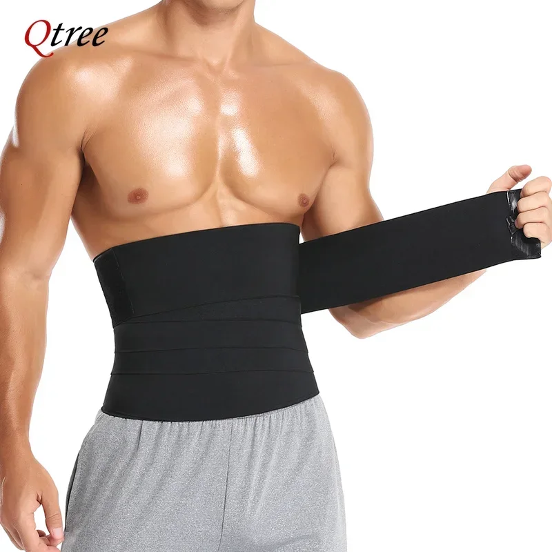 Men Body Shaper Snatch Me Up Bandage Wrap Waist Trainer Corset Trimmer Belt Compression Bands Weight Loss Slimming Shapewear