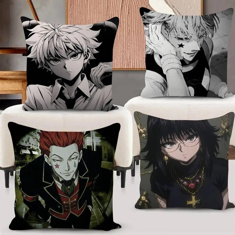 Anime H-hunter X Hunter Pillow Covers Cartoon Sofa Decorative Home Double-sided Printing Short Plush Cute Cushion Cover
