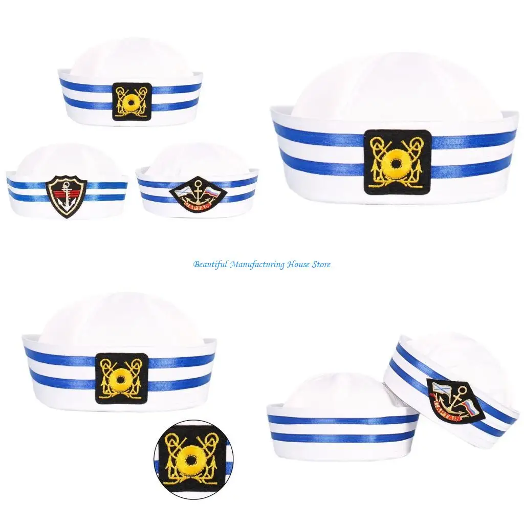 

E56A School Drama Cap Party Sailor Hat Stage Performances Hat Roleplay Accessory