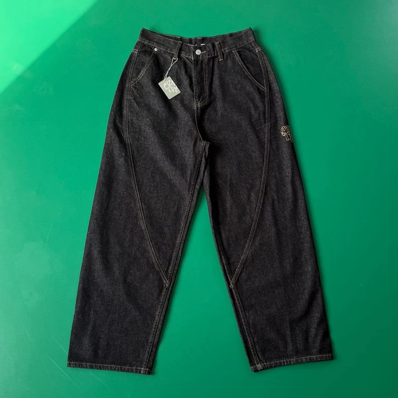 Spodnie jeansowe Mertra, haftowane, luźne, z prostymi nogawkami, w stylu amerykańskim streetwear, hip hop, codzienne, bawełniane, dżinsowe, młodzieżowe, długie, do skateboardingu.