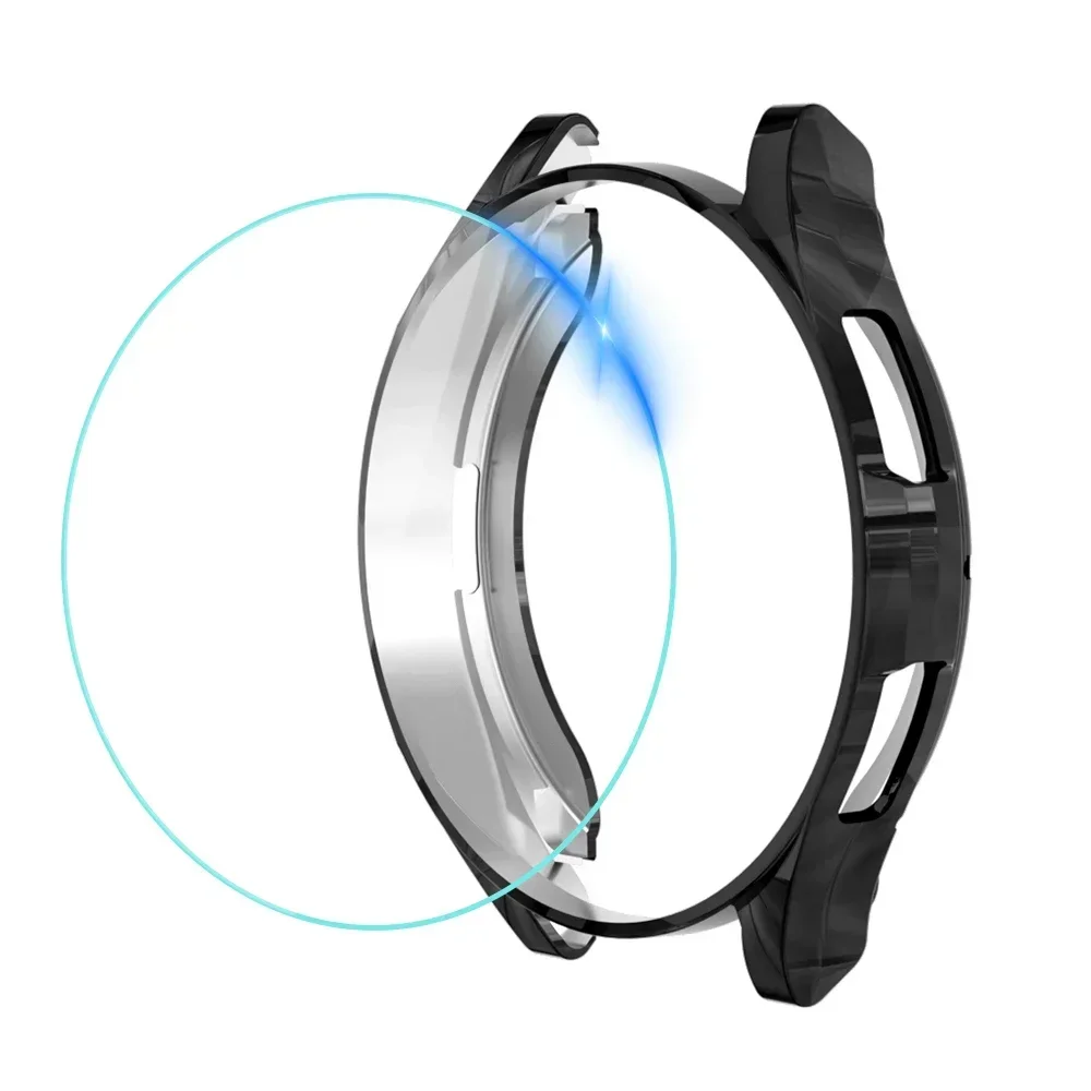 Case+Glass for Samsung Galaxy Watch 6 Classic 43mm 47mm Soft TPU Hollow Out Screen Protector Cover for Galaxy 6 Classic 47 43