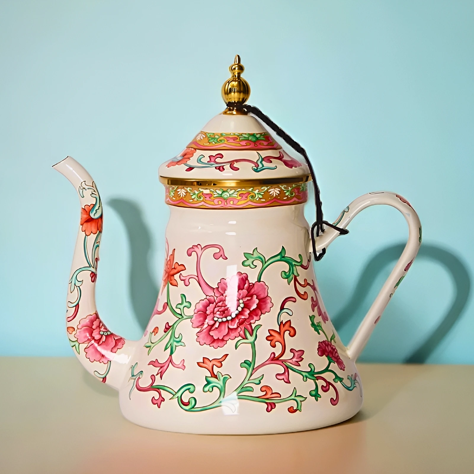 Central Asian style enamel water kettle french retro coffee pot