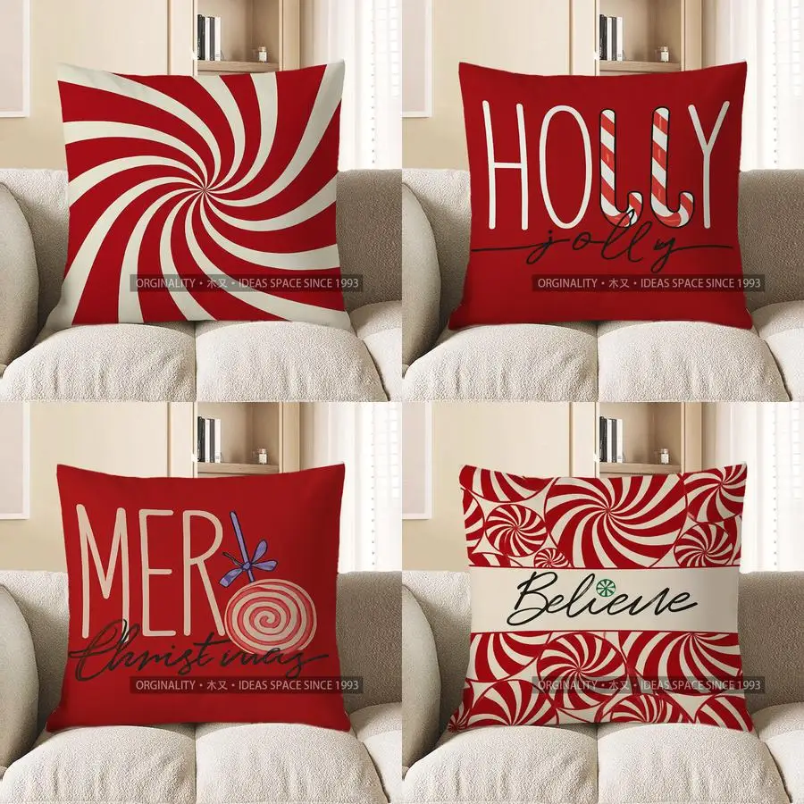 

Домашний декор, вращающийся красный и белый узор, наволочка с рисунком, подходит для дивана, спальни, автомобиля, наволочка