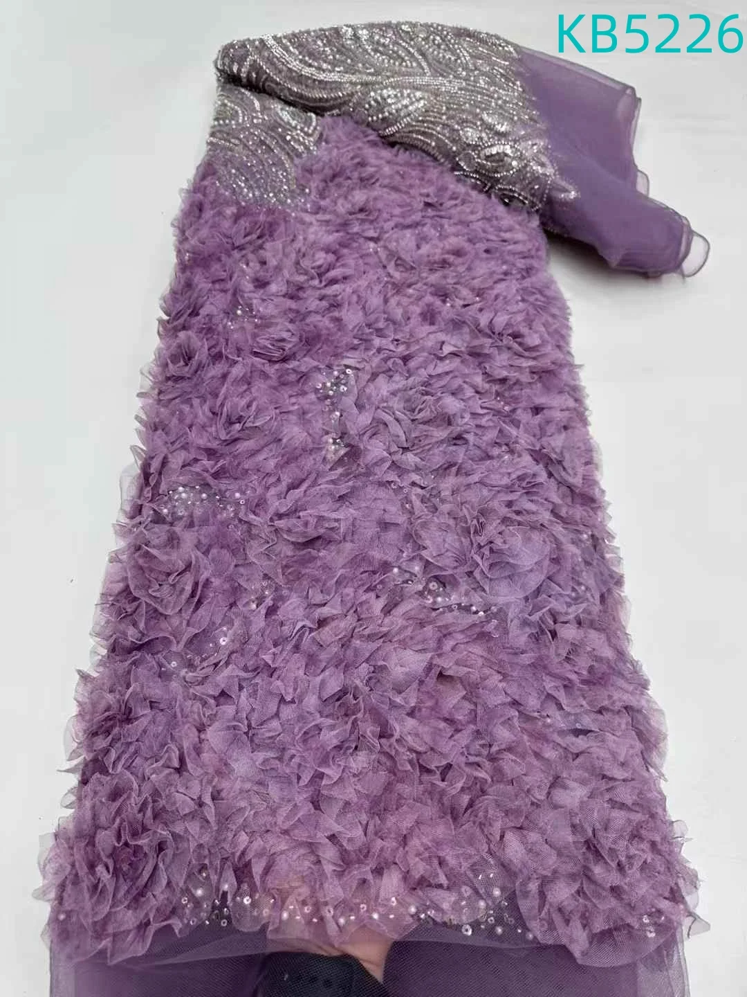 

5 ярдов зеленой кружевной ткани с бисером и пайетками, африканские кружевные ткани, нигерийское кружево с пайетками и вышивкой из тюля для шитья KB5226