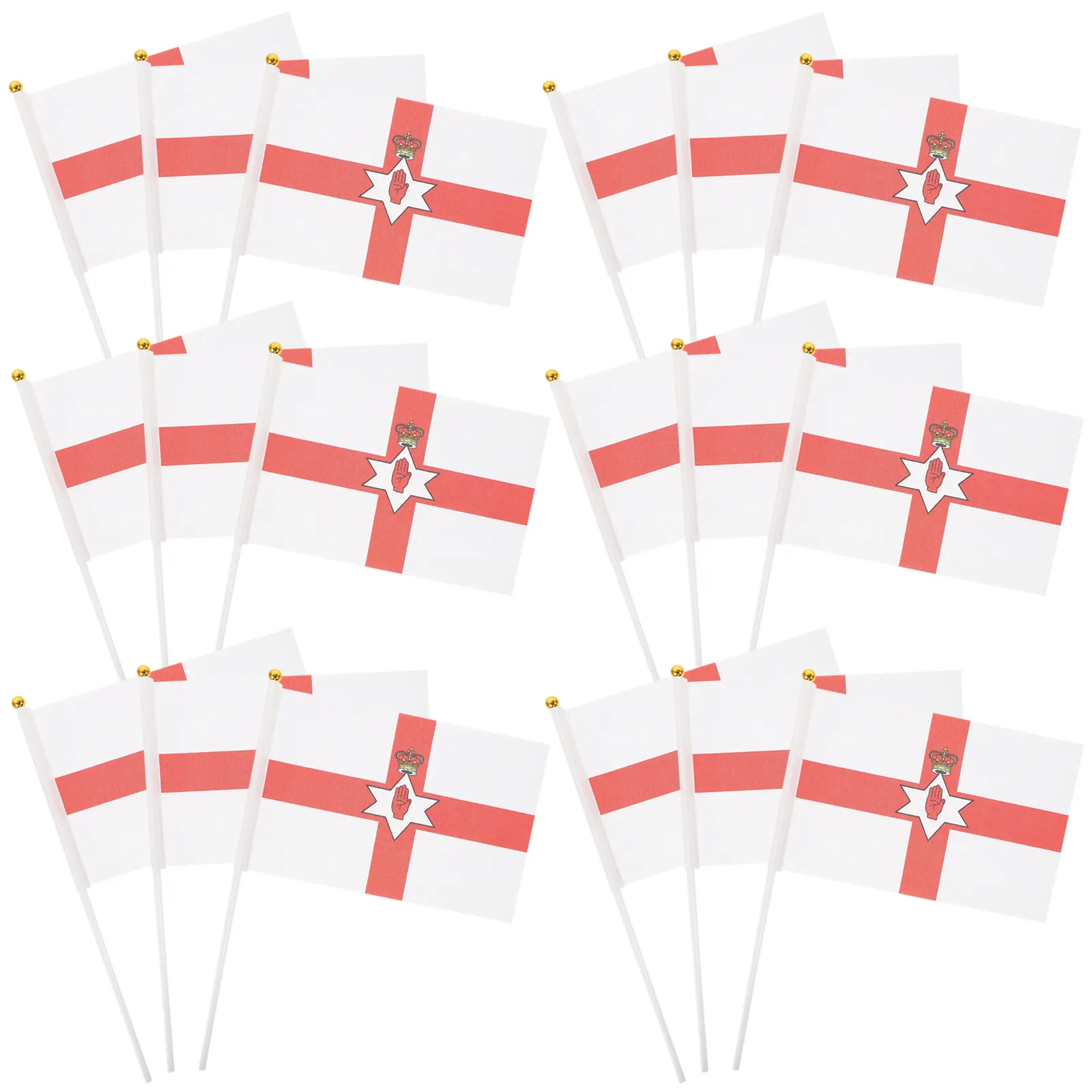 

50Pcs Small Handheld Northern Ireland Flag Premium Polyester Material Patriotic Decoration for Parties Festivals Home Decor