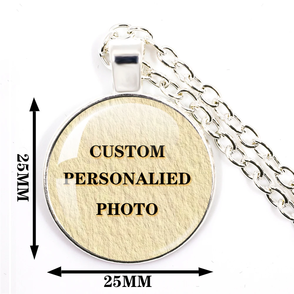 Custom Photo Personalized Mother Father Baby Family Photo 25mm  Necklace Pendant Souvenir For Your Beloved Family Member view 2