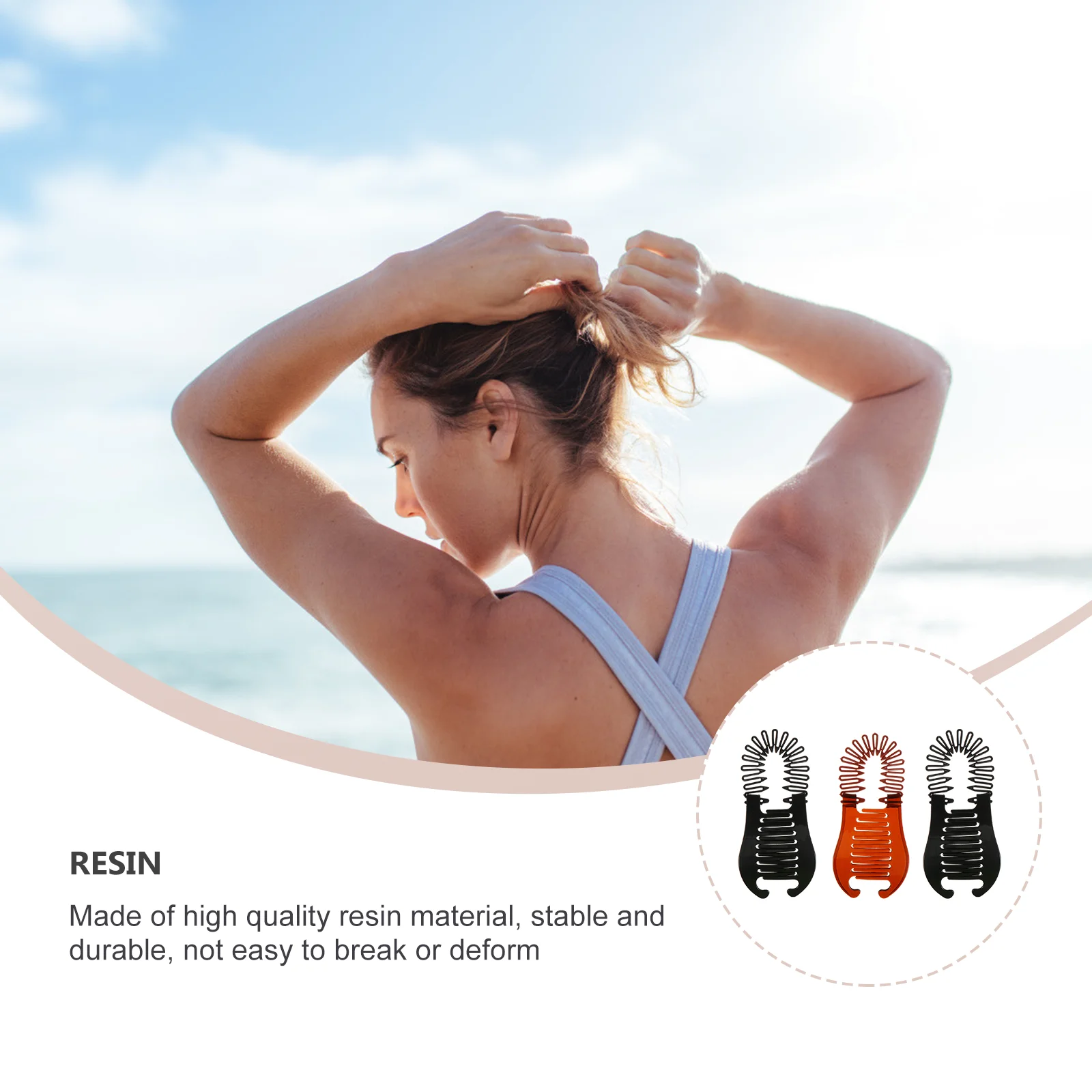 

6pcs Banana Clips Flexible Elastic Clamps For Women Vintage Ponytail Holders Hair Styling Tool Durable Scratch-Free Scalp