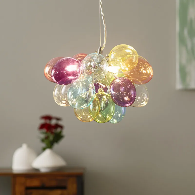 Gross Pendant lamp Nordic color designer lamp air balloon glass bubble lamp children's restaurant bedroom kitchen island light