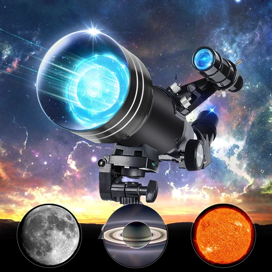 

30070 Astronomy Telescope All Black Set with Mobile Phone Stand 15-150x Zoom Telescope Suitable for Exploring The Universe