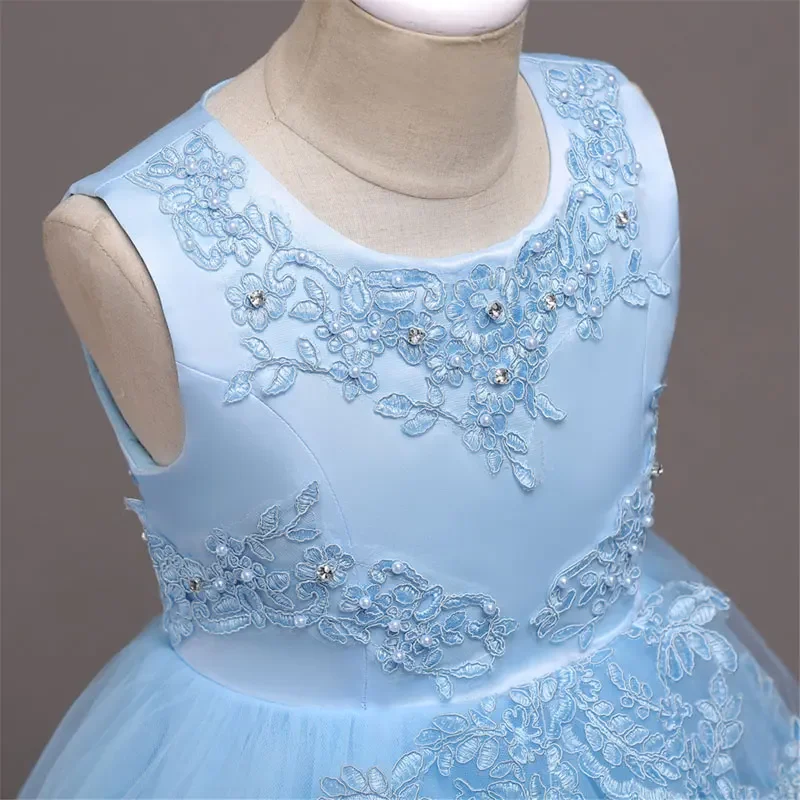 Four Seasons Princess Dress for Girls Fashion Kids Flower Girl Dresses Polyester Sleeveless Children Clothing Girls Dresses