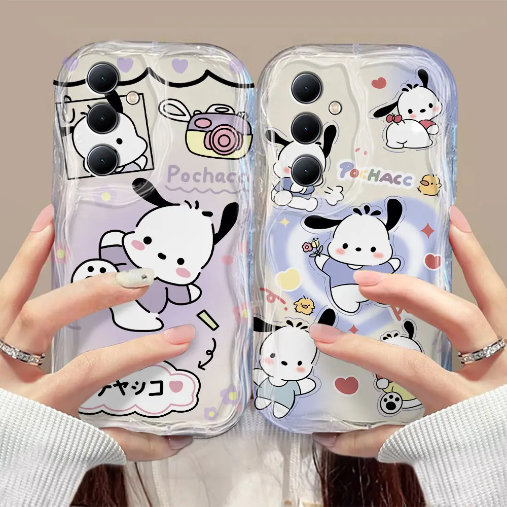 Sanrio Pochacco 3D Wave Phone Case For Samsung Galaxy S24 S23 S21 S20 FE Plus Ultra 4G 5G Soft Silicone Back Cover